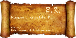 Ruppert Kristóf névjegykártya